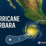 Hurricane Barbara Over Pacific Ocean