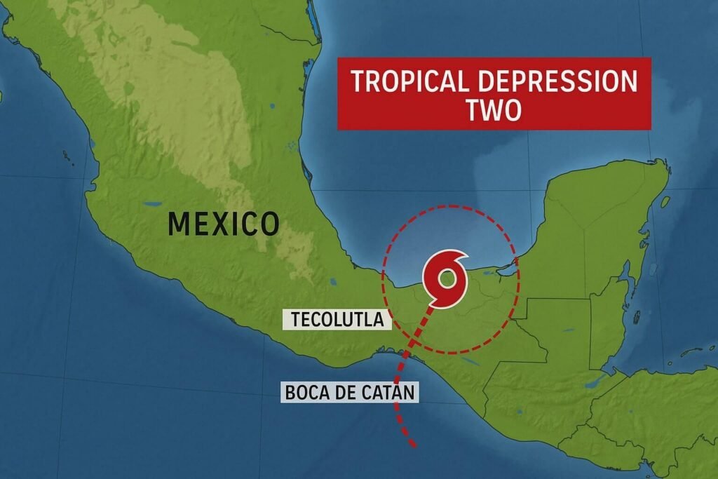 Tropical Depression Two was located in Mexico